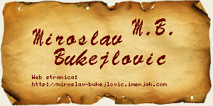 Miroslav Bukejlović vizit kartica